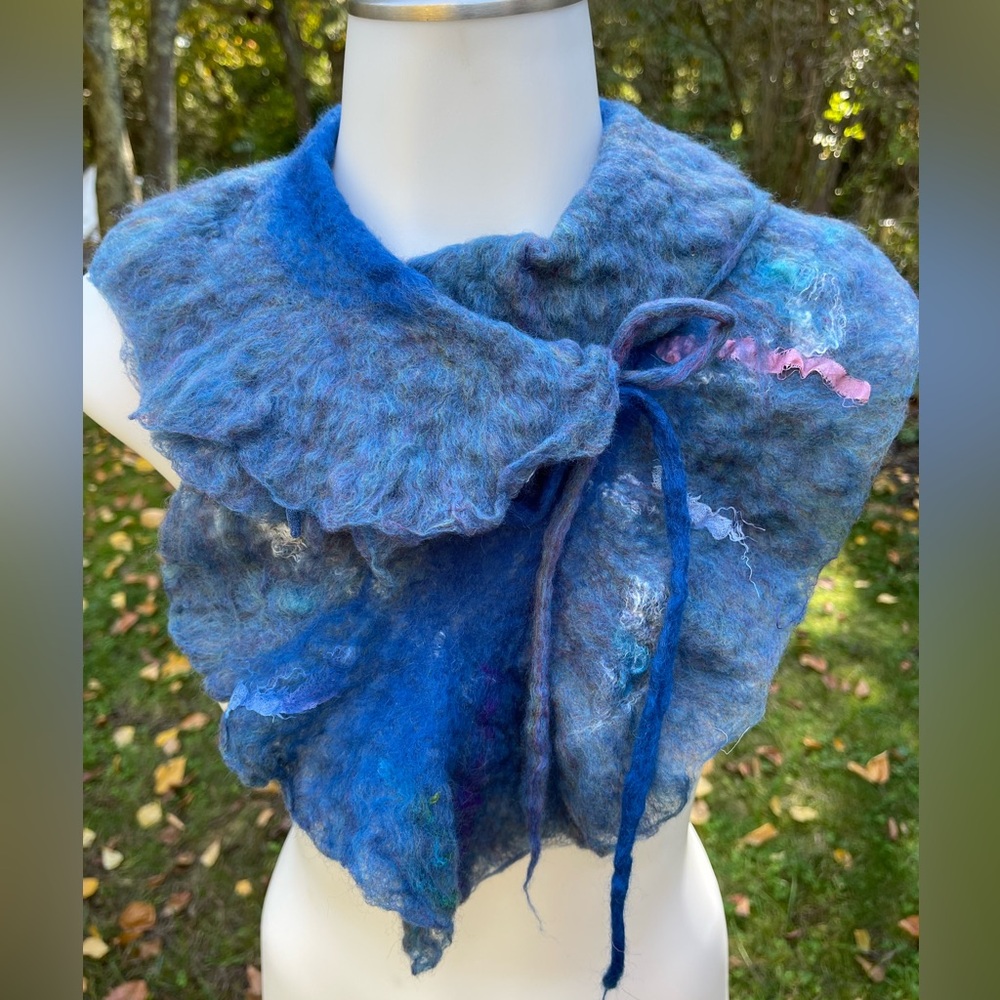 Handmade Soft Wet Felted Wool Scarf
